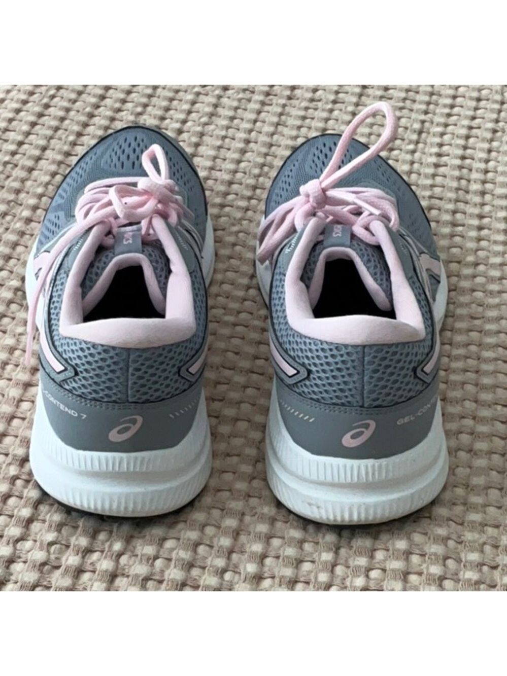 ASICS Women's Gray Pink Running Walking Shoes - Picture 3 of 5